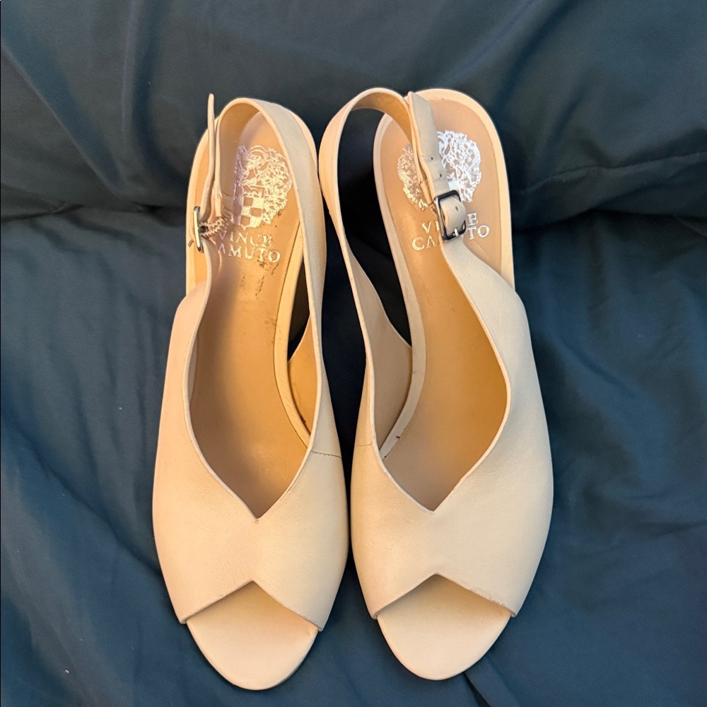 Vince Camuto Beige Slingback Heels